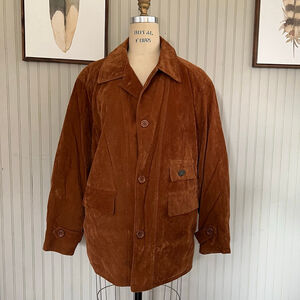 RGA Italian Men's Suede Jacket Tobacco Brown Casual